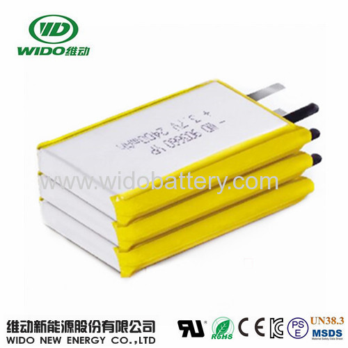 pcb protected 903660 3.7v 2400mAh lipo battery high rate battery