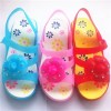 Chidren Sandals Withe Beautiful Flowers Comfortable Pvc Material Fancy Kids Sandals