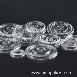 Flat Lid For Plastic Cold Cups With Cross Cut