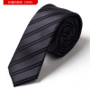 Gray color white stripe polyester wedding ties