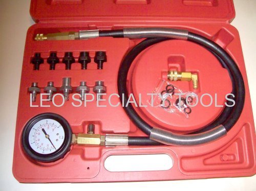 12 pcs Engine Oil Pressure Tester Gauge Diagnostic Test Kit with 10 Fittings 140 PSI