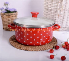 Sunboat Enamel Casserole with Enamel Cover Kitchenware