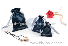 High Quality Custom Printed Drawstring Satin Jewelry Pouches Satin Bag