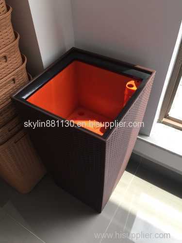 plastic ratan balcony box flower pot mould