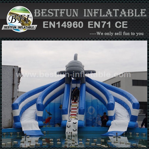 Inflatable commercial entertainment water pool slide