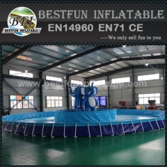 Rectangular Giant Collapsible metal frame aquaculture swimming pool