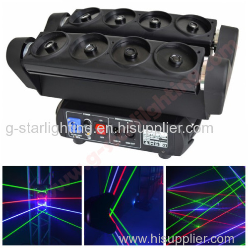 8pcs head Beam Moving Head Laser Light/ Rgbw LED Spider Lights Disco Equipment t/stage lights