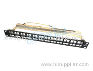 FTP 1U Cat.6A Empty Patch Panel 48Port With Back Bar