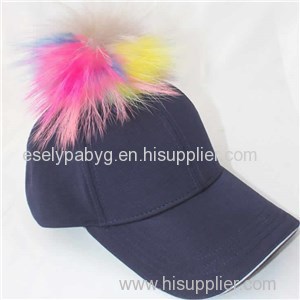Cotton Promotional Baseball Cap With Pom