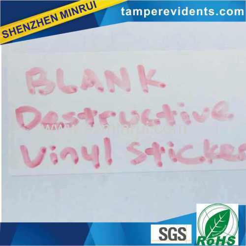 Best Price Custom Destructible Blank Eggshell Sticker Non Removable Blank Label Sticker