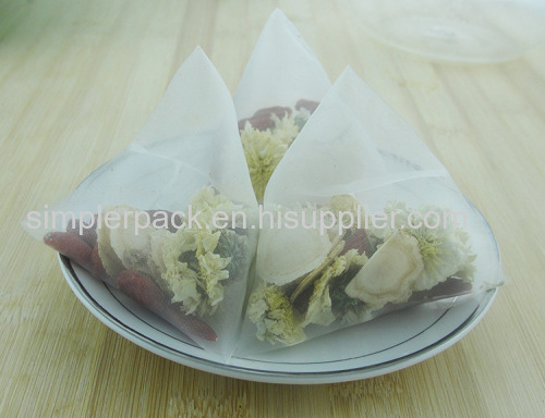 Ultrasonic Seal Triangular Tea Bag Nylon Net Packaging Machine with Outer Bag Made in China