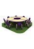 Irregular Children Table And Chairs Set With Solid Wood Fadeless