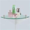 Corner Clear Glass Shelves Triangle Shape For Bathroom