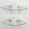 Corner Clear Glass Shelves Sector Shape For Kitchen Room