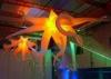 Event Ceiling Inflatable Stage Decoration LED Star Light With 210T Polyester Cloth