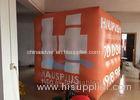 Orange PVC 3D Cube Balloon Helium Filled Customized For Outdoor Decoration