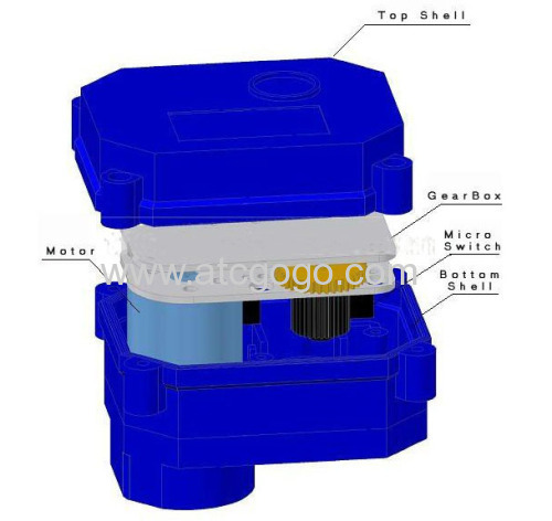 3- way motorized ball valve 6N.m motor actuated valve brass automatic valve
