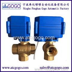 3- way motorized ball valve 6N.m motor actuated valve brass automatic valve