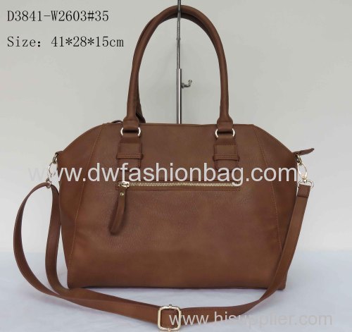 Ladies brown hand bag/PU handbag