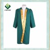 Forest Green Master Graduation Gown With Gold Satin In Front