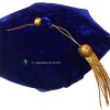 Royal Blue Velvet Deluxe Doctoral Tam With Golden Bullion Tassle 6 Sided