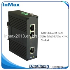 3 Port RJ45 Industrial Ethernet network Switch Din rail