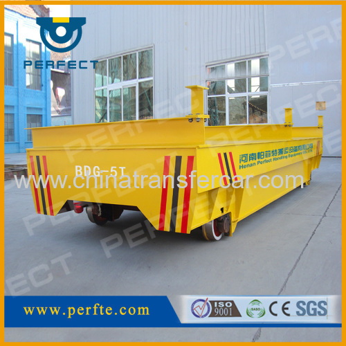 Rail powered material handling cart for industrial equipment