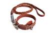 Cowhide Dog Collar & Leash set