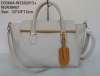 PU leather white handbag