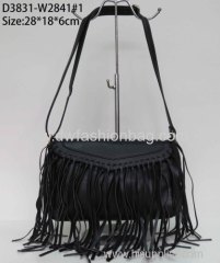 Black tassel bag/Ladies PU bag