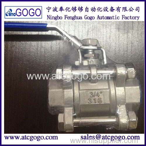 High quality three stainless steel switch ball valve 1/2 inch BSP female thread SS304 2 way water ball valve