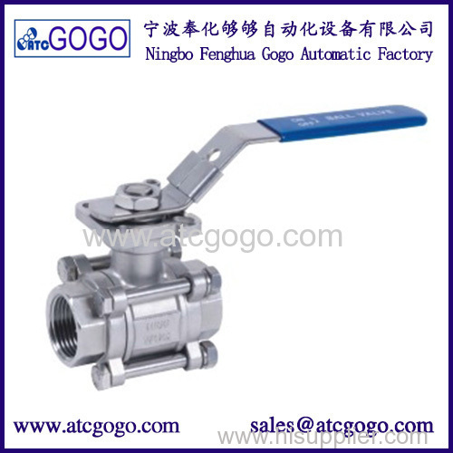 High quality three stainless steel switch ball valve 1/2 inch BSP female thread SS304 2 way water ball valve