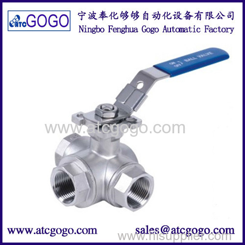 stainless steel switch ball valve 2 inch BSP female thread SS304 3 way water ball valve