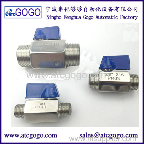 High quality MINI Ball valve Stainless steel 1/2" BSP Female to male thread SS316 Brewer Hardware 2 way ball valve