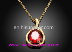 Shanbao Jewelry Imitation Jewelry Gold Plated Fashion Costume Zircon Jewelry Necklaces