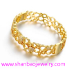Shanbao Jewelry Imitation Jewelry Gold Plated Zircon Jewelry Girls Women Flower Party Zircon Bangles