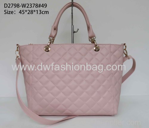 Ladies pink handbag/PU leather hand bag