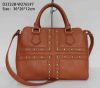 PU leather brown handbag/Ladies fashion stud bag