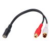 3.5MM Female to 2 RCA Female Aux Cable Adapter