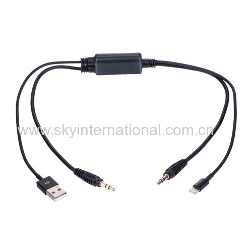 USB 3.5MM AUX Interface Cable for BMW X3 X5 iPOD iPHONE 5 5S 5C
