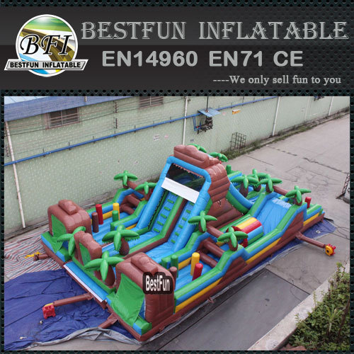 Big inflatable Jungle Lair Obstacle Assault Courses