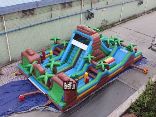 Big inflatable Jungle Lair Obstacle Assault Courses