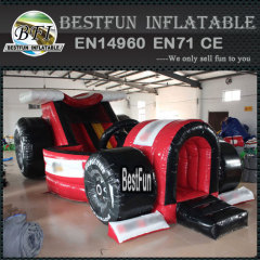 Inflatable formula car theme slide with air blower