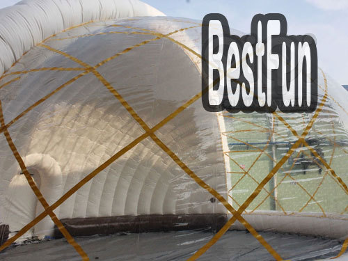 Outdoor event giant LED light inflatable cube tent