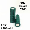 Authentic FDK AU Sanyo 1.2V 2700mAh 17500 Flat Top Ni-MH Rechargeable Batteries