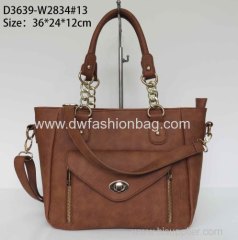 PU fabric handbag/Ladies brown hand bag