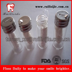 Biodegradable dental floss Natural Silk spool refills 30meters with Glass bottle shape dental floss case