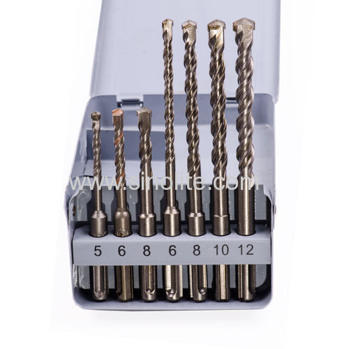 7pcs/set SDS plus shank hammer drill bits 5--6-8x110mm 6-8-10-12x160mm