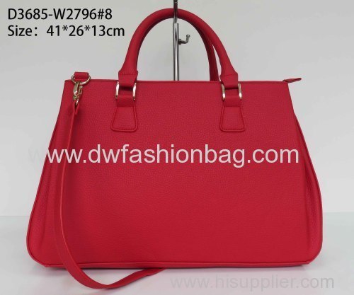 Red handbag for lady/PU fabric handbag