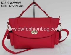 Fashion PU red handbag for lady